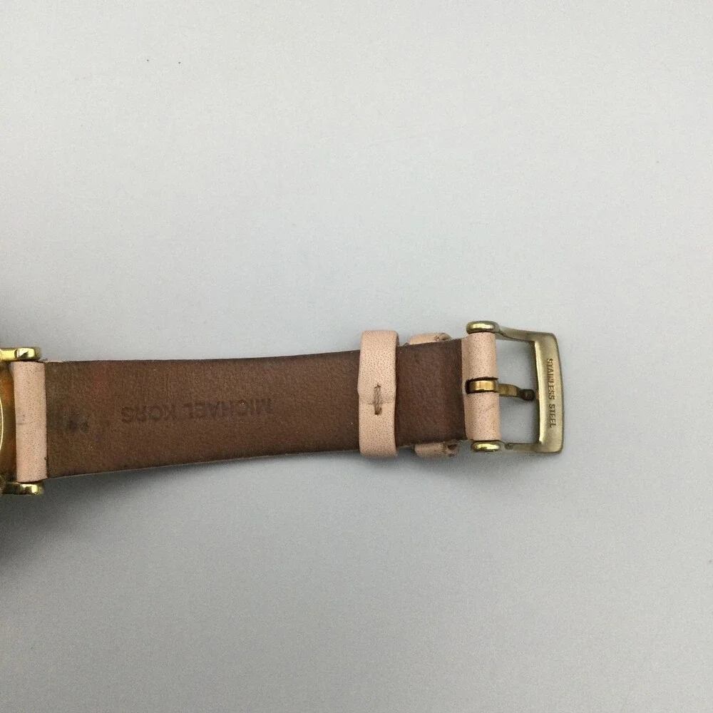 Michael Kors Womens Watch 38mm White Dial Gold Tone Beige Leather MK-7102 - Picture 11 of 15